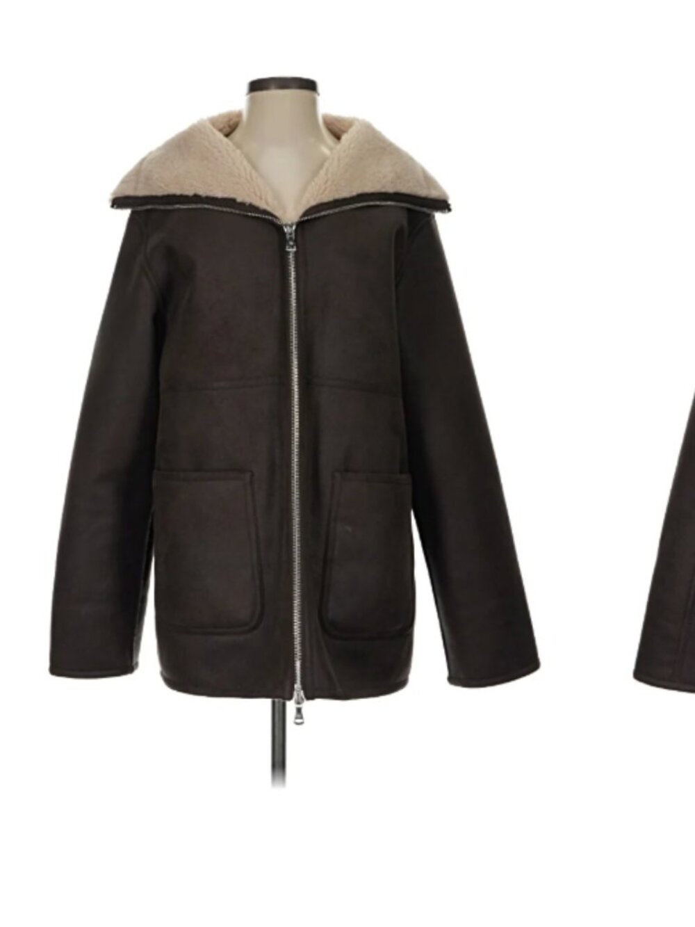 Mango MNG Faux Shearling Lined Coat | Size L | EUC
